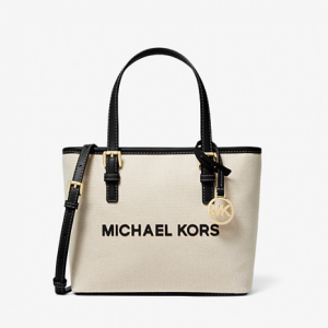 75% Off MICHAEL KORS OUTLET Jet Set Travel Extra-Small Canvas Top-Zip Tote Bag