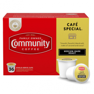 Community Coffee Café Special 36 Count Coffee Pods, Medium Dark Roast @ Amazon