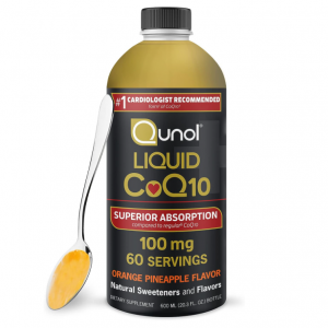 Qunol Liquid CoQ10 100mg, Orange Pineapple Flavored, 60 Servings, 20.3 oz Bottle @ Amazon
