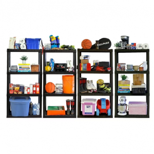 Hyper Tough 4-Tier Shelving Unit, W30 x D14 x H57" Multipurpose Home Storage Organizer, Black