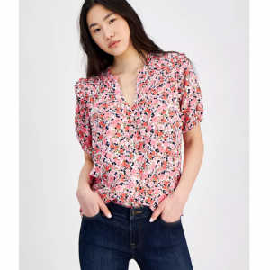 TOMMY HILFIGER Smocked Ditsy 女士印花衬衫