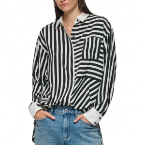KARL LAGERFELD PARIS 女士条纹衬衫