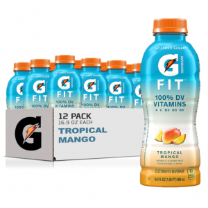 Gatorade Fit Electrolyte Beverage, Tropical Mango, 16.9.oz Bottles (12 Pack) @ Amazon