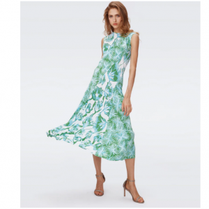 Diane von Furstenberg EU - Sunniva Dress in Huge Sea Trees and Sea Holly Green for €438
