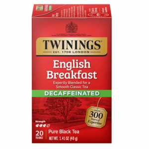 Twinings of London Decaffeinated English Breakfast Tea, 20 Count (Pack of 6)