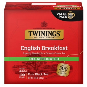 Twinings Decaffeinated English Breakfast Tea Bags, 100 Count (Pack of 1)