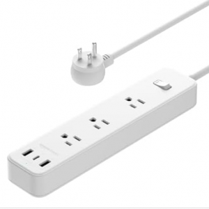 65% off + extra $3 off AmazonBasics 5FT 3 Outlet 3 USB Port Power Strip Extension Cord @Woot