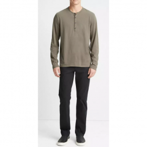 Vince比馬棉長袖亨利衫