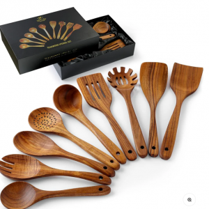 9件柚木餐具 - 高级礼盒