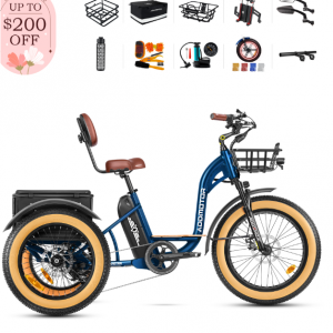 $200 Off Grandtan II 2024 750W Rear Motor Electric Trike with Front Suspension @Addmotor
