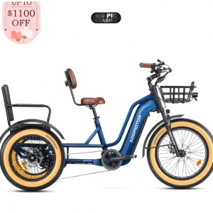 $1100 OFF GREATTAN L Dual-Battery Electric Trike with Passenger Seat @Addmotor