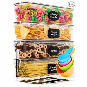 Chef's Path Kitchen Storage Box Set of 4 Airtight Food Jars - Food Storage BPA Free (2.3L) @Amazon