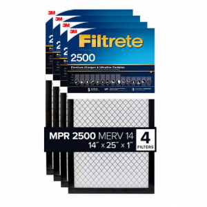 3M 2500 Series Filtrete 1" Filter, 4-pack @ Costco