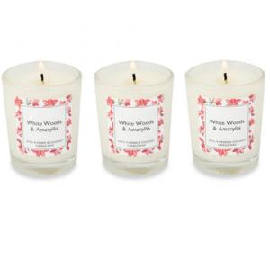 White Woods and Amaryllis Set of 3 Candles @ Poppy Shop