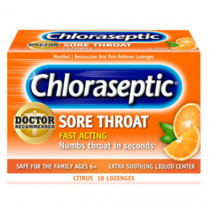 Chloraseptic Sore Throat Lozenges, Citrus, 18 Count, 1 Pack @ Amazon
