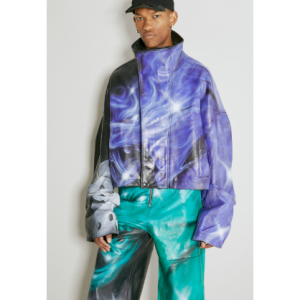 GERRIT JACOB 男士高领皮衣夹克