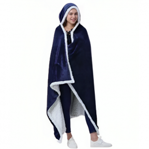 Double Layer Sherpa Hooded Blanket @ The Towel Shop