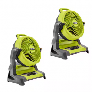 RYOBI ONE+ 18V Cordless 7-1/2 in. 無繩水霧降溫風扇2個 @ Home Depot