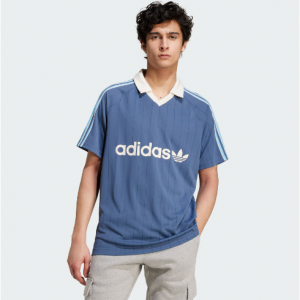 adidas PINSTRIPE JERSEY 足球运动短袖V字POLO领球衣