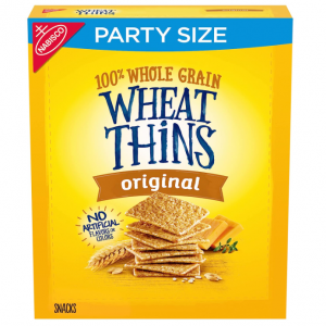 Wheat Thins Original Whole Grain Wheat Crackers, Party Size, 20 oz Box @ Amazon