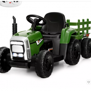 67% off Costway 12V Kids Ride On Tractor with Trailer Ground Loader @Target