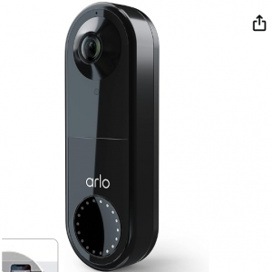 Amazon - Arlo Essential 有线视频门铃 - 高清视频，180° 视角，5.2折