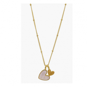 Adornia Mother-of-Pearl Heart Charm 防水项链