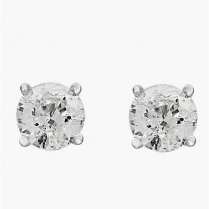 EFFY 14K 白金钻石耳钉
