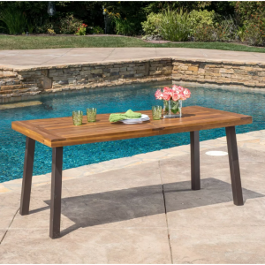 Della Rectangle Acacia Wood Dining Table - Teak Finish - Christopher Knight Home @ Target