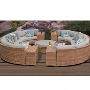 Tuscan 11 Piece Outdoor Wicker Patio Furniture Set 11b @ Design Furnishings 