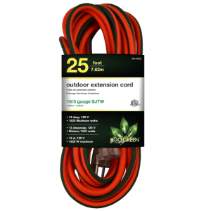 Go Green Power Inc. (GG-13725) 16/3 SJTW Outdoor Extension Cord, Lighted End, 25 ft @ Amazon