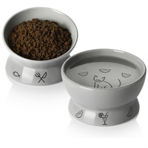 Sweejar Raised Cat Bowls Set, Tilted Food Bowl and Deep Water Bowl @ Amazon