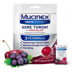Mucinex Instasoothe Sore Throat Relief, Sore Throat Lozenges, Sore Throat Medicine with Hexylresor