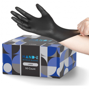 Hand-E Touch 一次性丁腈手套 大号 50个 @ Amazon