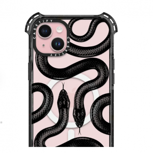 iPhone 15 Plus手机壳 - 黑蛇图案