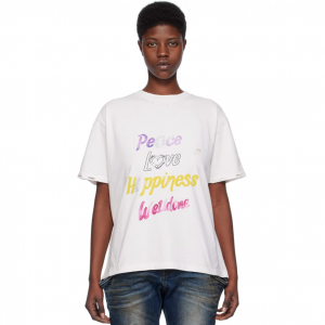 25% Off WE11DONE White Lettering T-Shirt @ SSENSE