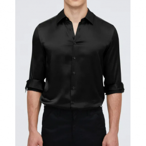 定番 長袖 メンズ シルクシャツ