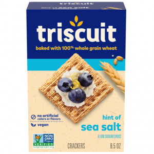 Triscuit Hint of Sea Salt Whole Grain Wheat Crackers, Vegan Crackers, 8.5 oz @ Amazon