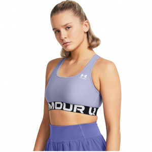 Under Armour HeatGear Authentics Mid Impact Branded Sports Bra