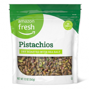 Amazon Fresh - Pistachios, Dry Roasted with Sea Salt, No Shells, 12 oz @ Amazon