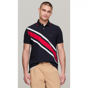 Tommy Hilfiger Men's Regular Fit Banner Stripe Polo