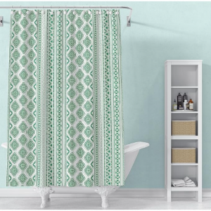 jewement Boho Striped Shower Curtain Fabric Bold Design Cute Hippie Retro Sage Green 71 Inches