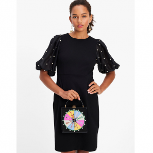 Kate Spade Organza Pearl Sleeve Ponte Dress