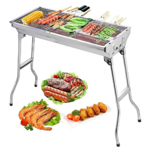 Uten Barbecue Charcoal Grill Stainless Steel Folding Portable BBQ Tool Kits @ Amazon