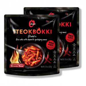 Chung Jung One O'Food Diablo Tteokbokki, Spicy Korean Street Food Snack, Pack of 2 @ Amazon
