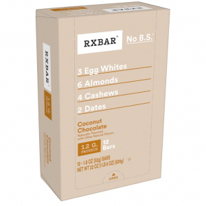 RXBAR 椰子巧克力口味蛋白棒 22oz 12个 @ Amazon