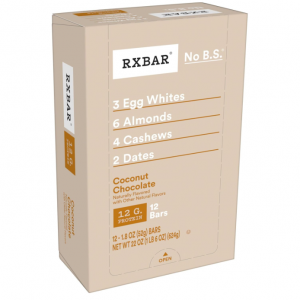 RXBAR Protein Bars, Protein Snack, Snack Bars, Coconut Chocolate, 22oz Box (12 Bars) @ Amazon