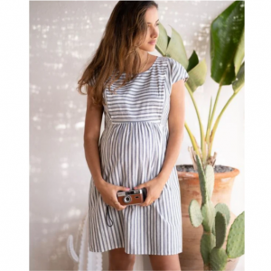 47% Off Cotton Stripe Maternity & Nursing Dress @ Seraphine