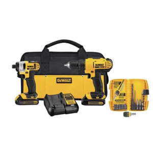 DEWALT 20V MAX 無繩電鑽+衝擊鑽組合 配2電池+充電器+一套衝擊起子 @ Ace Hardware