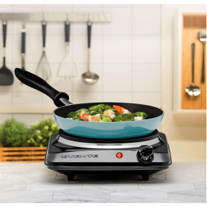 OVENTE Electric Countertop Single Burner, 1000W Cooktop with 7.25 Inch Cast Iron Hot Plate @Amazon
